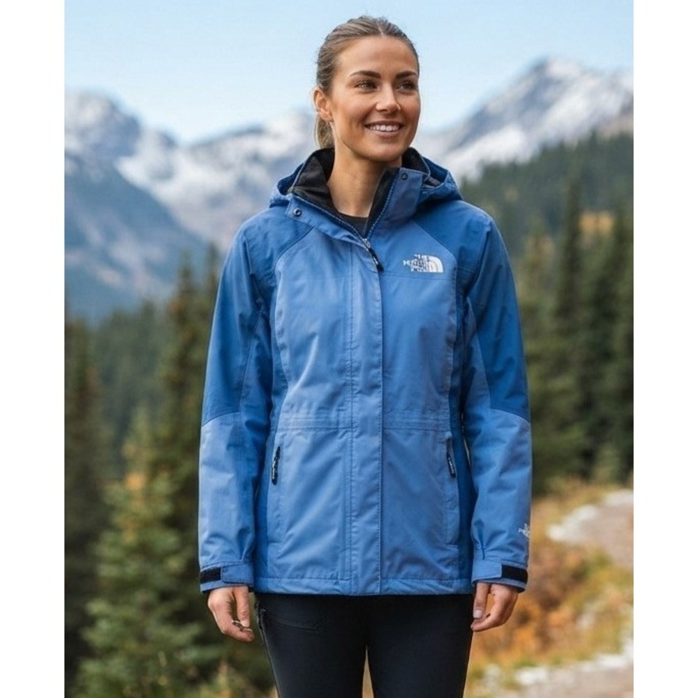 VTG The North Face GORE-TEX Mountain Parka Hooded Jacket Womens M Blue Nylon 90s
